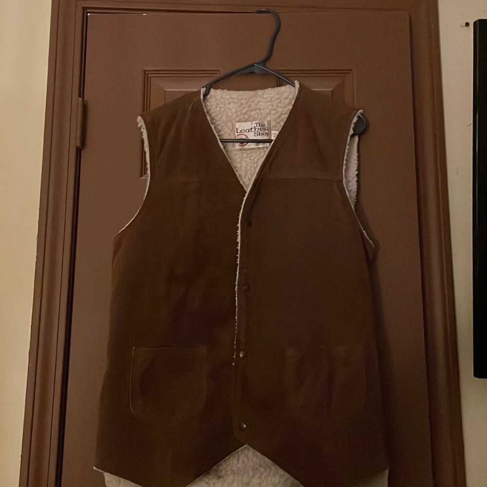 Leather shop vest by sears